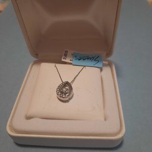 14K White Gold Sirena 1/4 ct diamond teardrop pendant